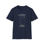 Embrace the Shadow Black Cat Tee, Witchy Moon Design, Dark Academia Gift