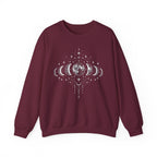 Moon Phases Crewneck Sweatshirt, Celestial Lunar Cycle, Witchy Astrology Jumper
