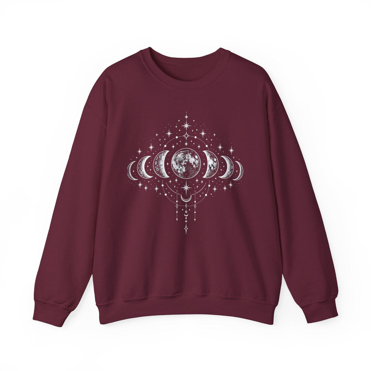Moon Phases Crewneck Sweatshirt, Celestial Lunar Cycle, Witchy Astrology Jumper