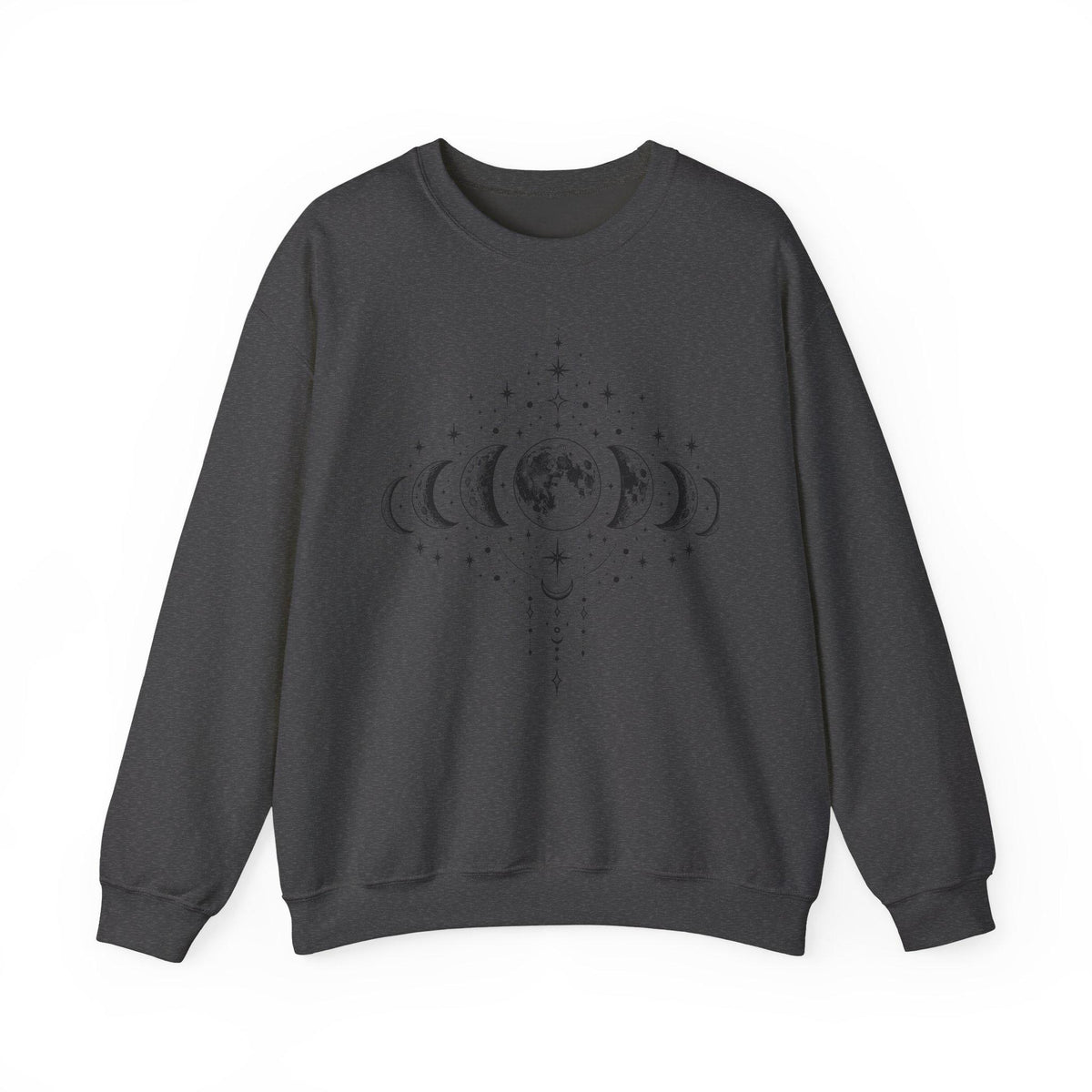 Moon Phases Crewneck Sweatshirt, Celestial Lunar Cycle, Witchy Astrology Jumper
