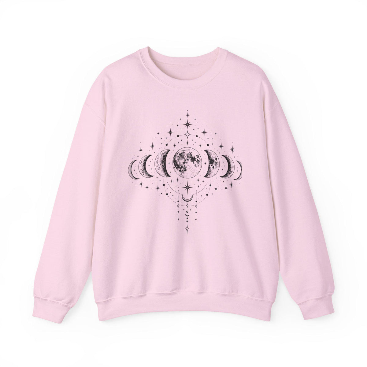 Moon Phases Crewneck Sweatshirt, Celestial Lunar Cycle, Witchy Astrology Jumper