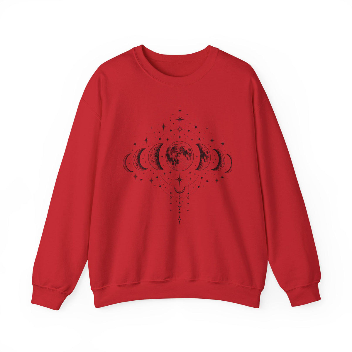 Moon Phases Crewneck Sweatshirt, Celestial Lunar Cycle, Witchy Astrology Jumper