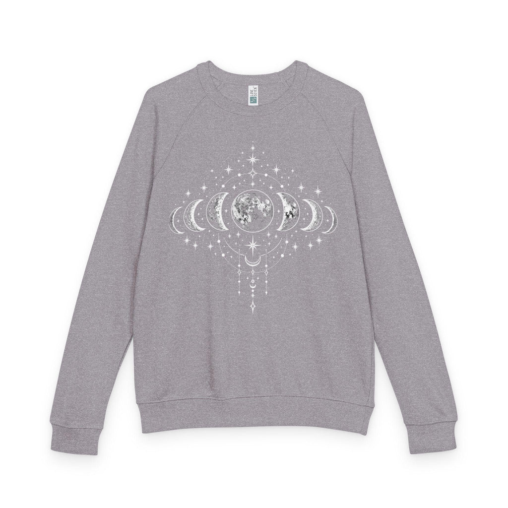 Moon Phases Raglan Sweatshirt, Celestial Lunar Cycle Crewneck, Witchy Astrology Pullover