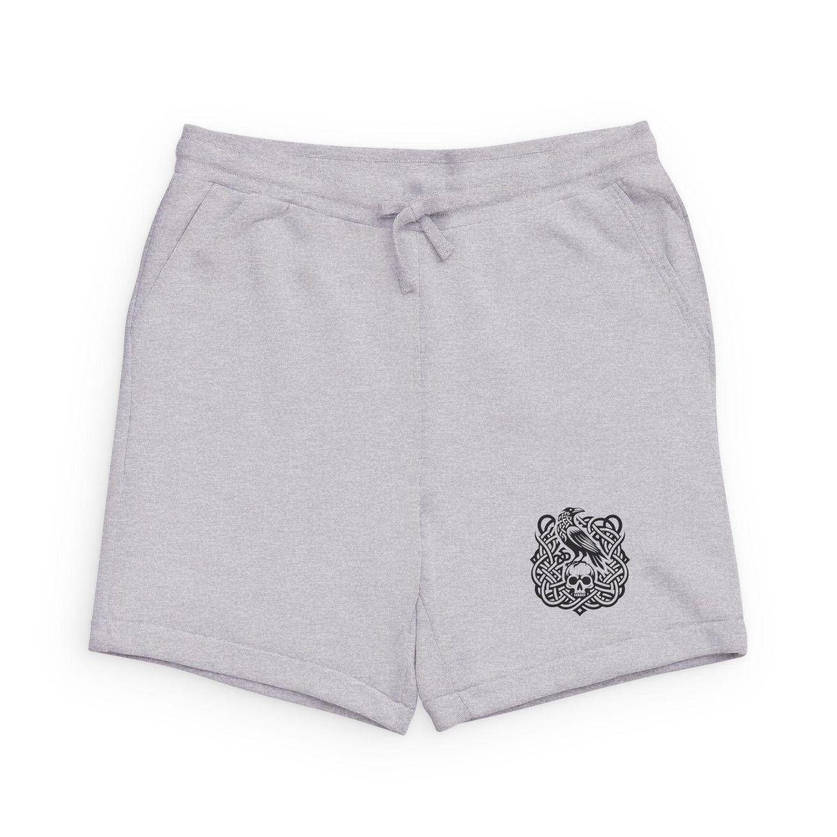 Three Ravens Norse Knotwork Fleece Sweatshorts, Rainbow Gradient Gym Shorts
