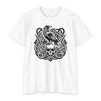 Norse Knotwork Raven Skull T-Shirt, Gothic Viking Apparel, Dark Academia Gift