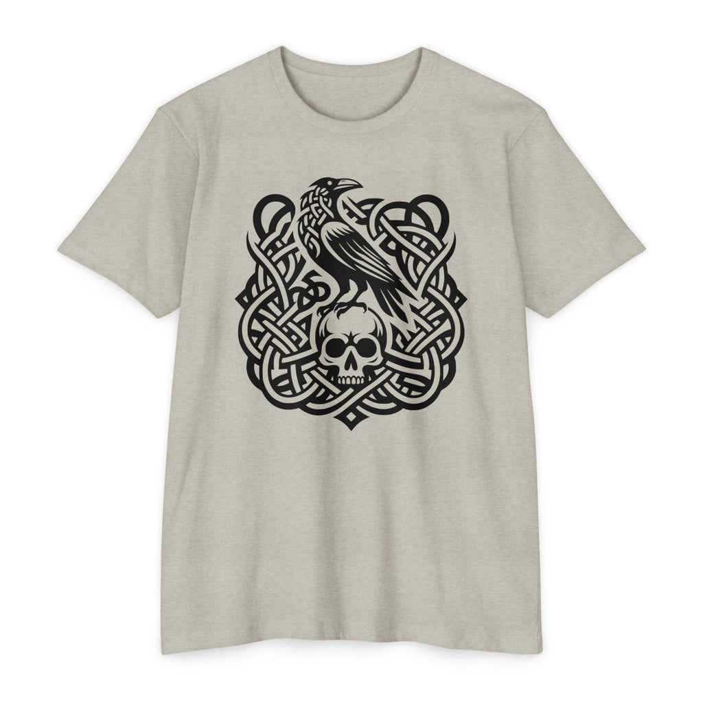 Norse Knotwork Raven Skull T-Shirt, Gothic Viking Apparel, Dark Academia Gift