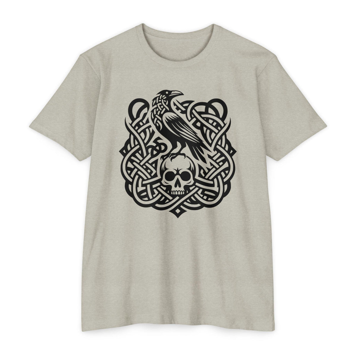 Norse Knotwork Raven Skull T-Shirt, Gothic Viking Apparel, Dark Academia Gift