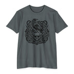 Norse Knotwork Raven Skull T-Shirt, Gothic Viking Apparel, Dark Academia Gift