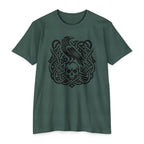 Norse Knotwork Raven Skull T-Shirt, Gothic Viking Apparel, Dark Academia Gift