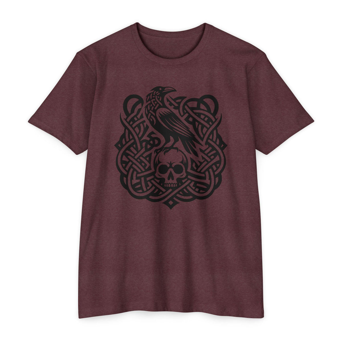 Norse Knotwork Raven Skull T-Shirt, Gothic Viking Apparel, Dark Academia Gift