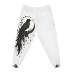 Celestial Raven Joggers, All-Over Print Crow Moon Sweatpants, Gothic Athletic Wear