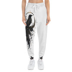 Celestial Raven Joggers, All-Over Print Crow Moon Sweatpants, Gothic Athletic Wear