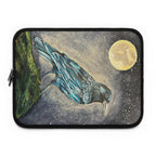 Gothic Raven Moon Laptop Sleeve, Water-Resistant Neoprene Case, Witchy Corvid Art (MacBook)