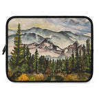 Mountain Laptop Sleeve, Watercolor Landscape Neoprene Case, Nature MacBook Sleeve, Hiking Gift, Water Resistant