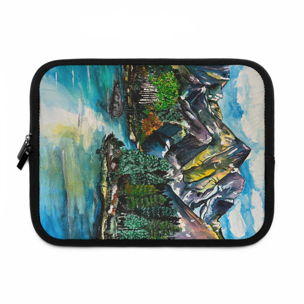 Watercolor Canyon Laptop Sleeve, Mountain Landscape Neoprene Case, Nature MacBook Sleeve, Outdoor Lover Gift