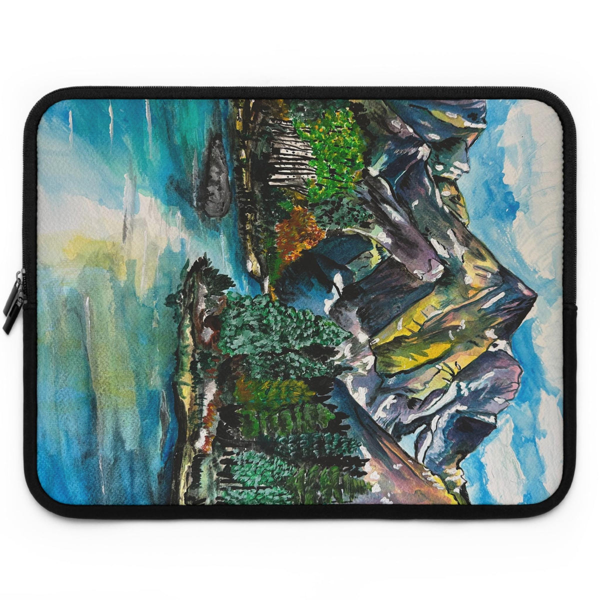 Watercolor Canyon Laptop Sleeve, Mountain Landscape Neoprene Case, Nature MacBook Sleeve, Outdoor Lover Gift