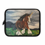 Fantasy Unicorn Draft Horse Laptop Sleeve, Magical Neoprene Case (Water-Resistant)