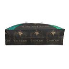 Black Cat and Raven Weekender Bag, Gothic Moon Emblem, Teal Watercolor Tote (24"x13")