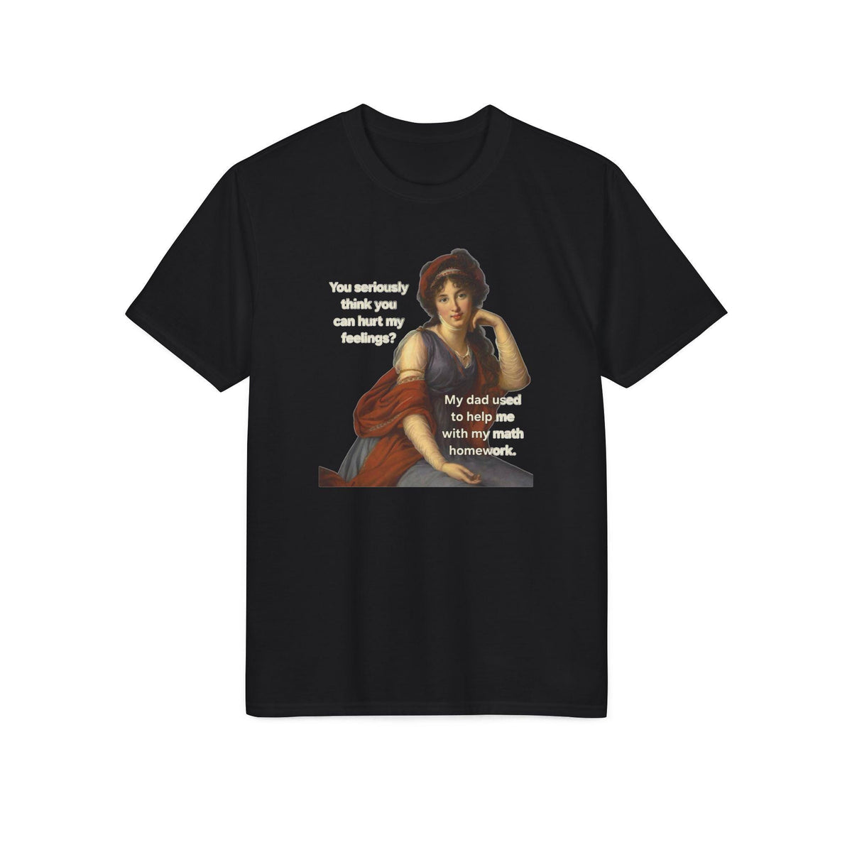 Funny Math Homework T-Shirt, Classical Painting Meme Tee, Sarcastic Gag Gift