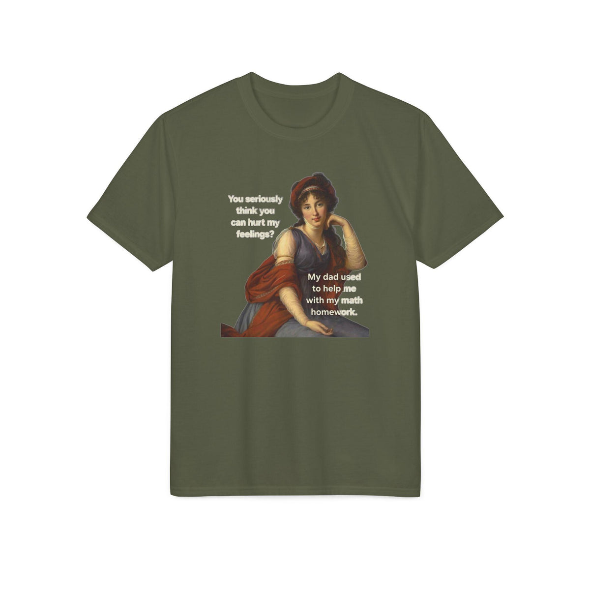 Funny Math Homework T-Shirt, Classical Painting Meme Tee, Sarcastic Gag Gift