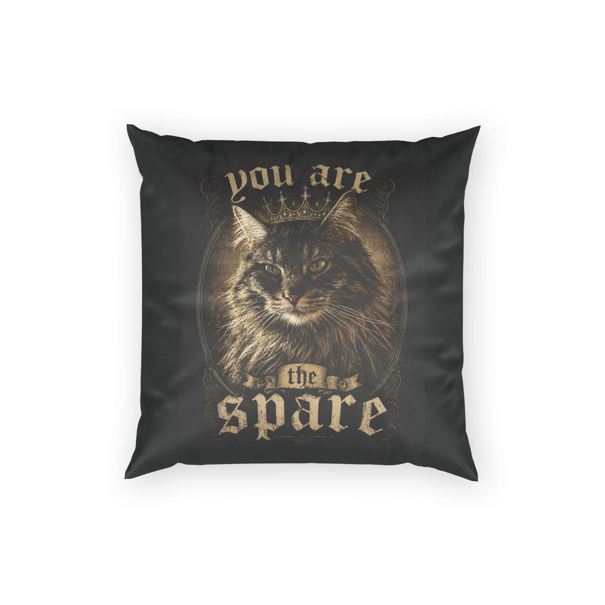 Gothic Royal Cat Velvet Pillow, Dark Academia Decor, Funny Sibling Gift