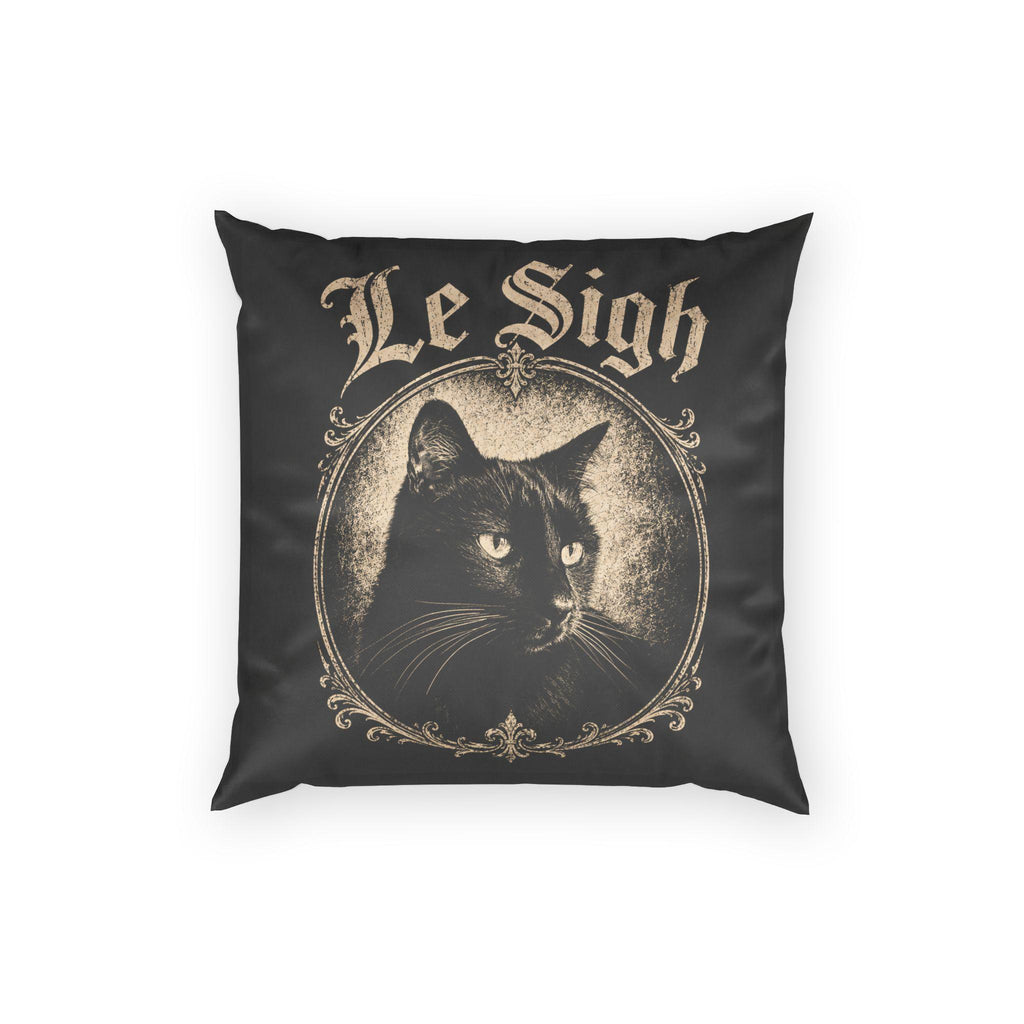Le Sigh Black Cat Velvet Pillow, Gothic Victorian Decor, Dark Academia Gift