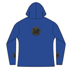 Three Ravens Norse Hoodie, Viking Knotwork, Runic Split V-Neck Top (Tri-Blend)