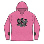 Three Ravens Norse Hoodie, Viking Knotwork, Runic Split V-Neck Top (Tri-Blend)