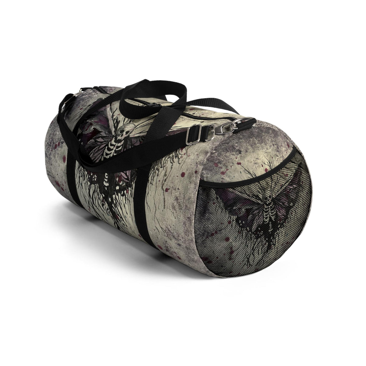Death Moth Duffel Bag, Gothic Skeleton Moth Gym Bag, Dark Academia Travel Weekender Holdall, Witchy Gift for Her
