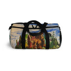 Bigfoot Watercolor Duffel Bag, Autumn Forest Gym Holdall, Cryptid Travel Bag