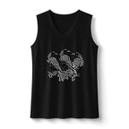 Three Ravens Norse Knotwork Tank Top, Moisture Wicking Gym Tee (Viking Design)