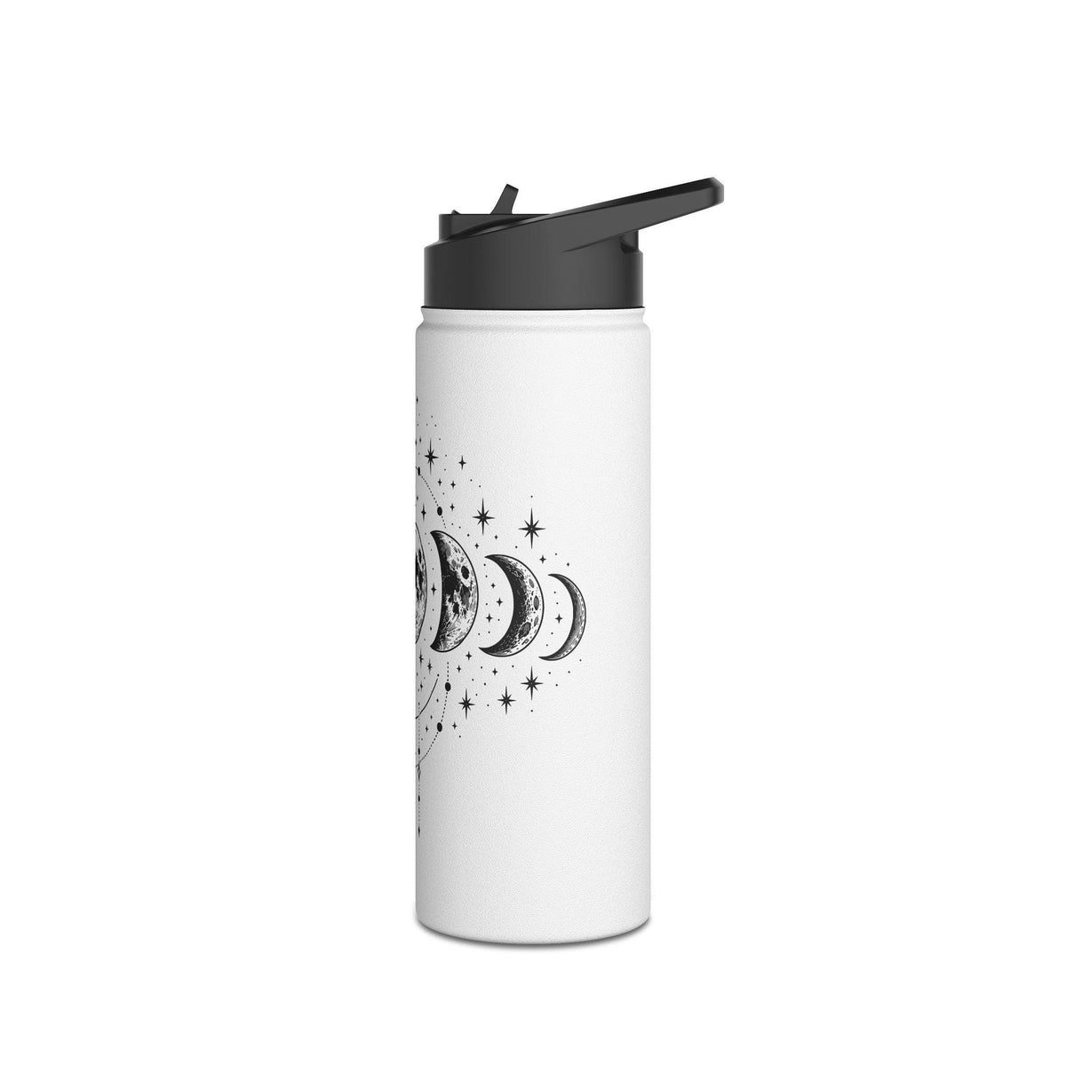 Triple Moon Phase Water Bottle | Celestial Stainless Steel Tumbler with Straw Lid