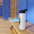 Celestial Raven Stainless Steel Water Bottle | Moon Phases, Gothic Astrology
