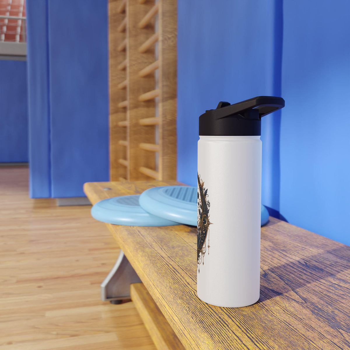 Celestial Raven Stainless Steel Water Bottle | Moon Phases, Gothic Astrology