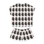 Black Cat Crescent Moon Pajama Set | Short Sleep Tee and Shorts