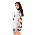 Black Cat Crescent Moon Pajama Set | Short Sleep Tee and Shorts