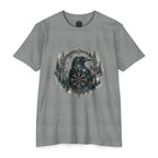 Vegvisir Raven T-Shirt, Norse Runic Compass, Viking Forest Crow Tee