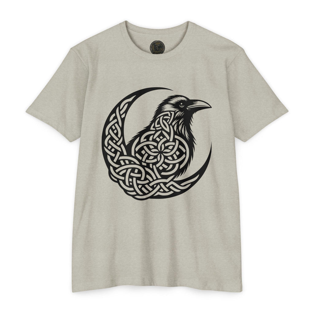 Celtic Knotwork Raven Moon T-Shirt, Norse Pagan Apparel, Witchy Corvid Gift