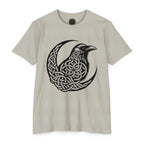 Celtic Knotwork Raven Moon T-Shirt, Norse Pagan Apparel, Witchy Corvid Gift