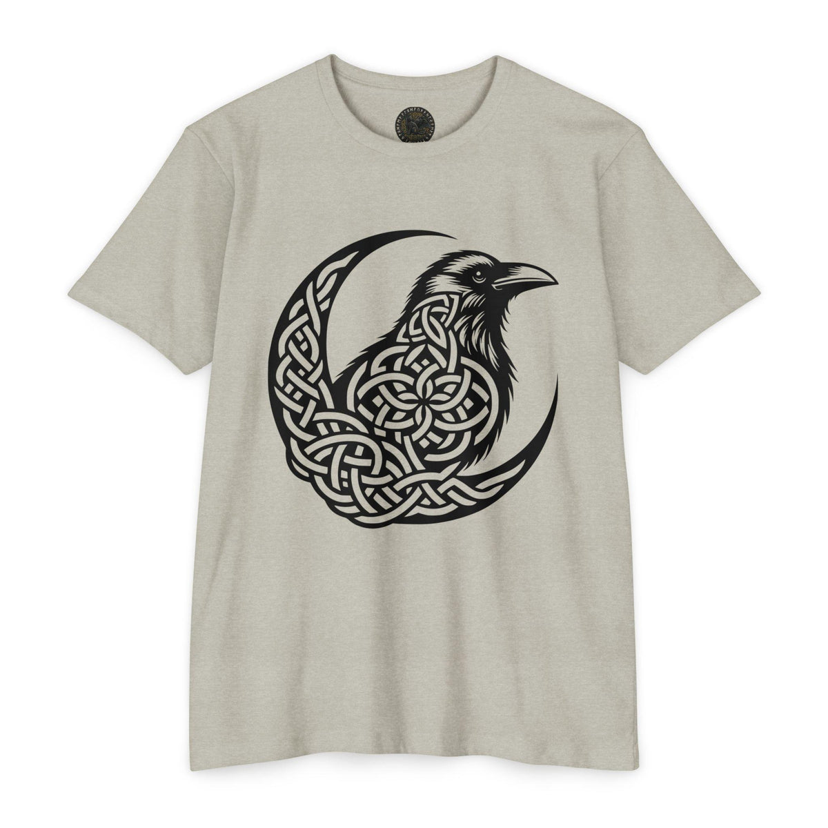 Celtic Knotwork Raven Moon T-Shirt, Norse Pagan Apparel, Witchy Corvid Gift