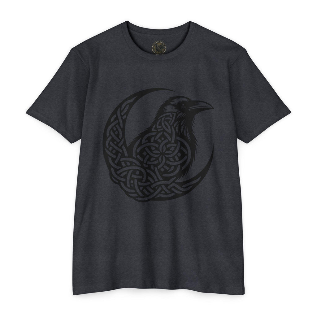 Celtic Knotwork Raven Moon T-Shirt, Norse Pagan Apparel, Witchy Corvid Gift