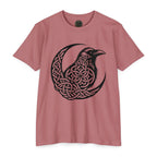 Celtic Knotwork Raven Moon T-Shirt, Norse Pagan Apparel, Witchy Corvid Gift