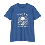 Night Owl Skull Floral Tee, Gothic Botanical Design, Dark Academia Gift