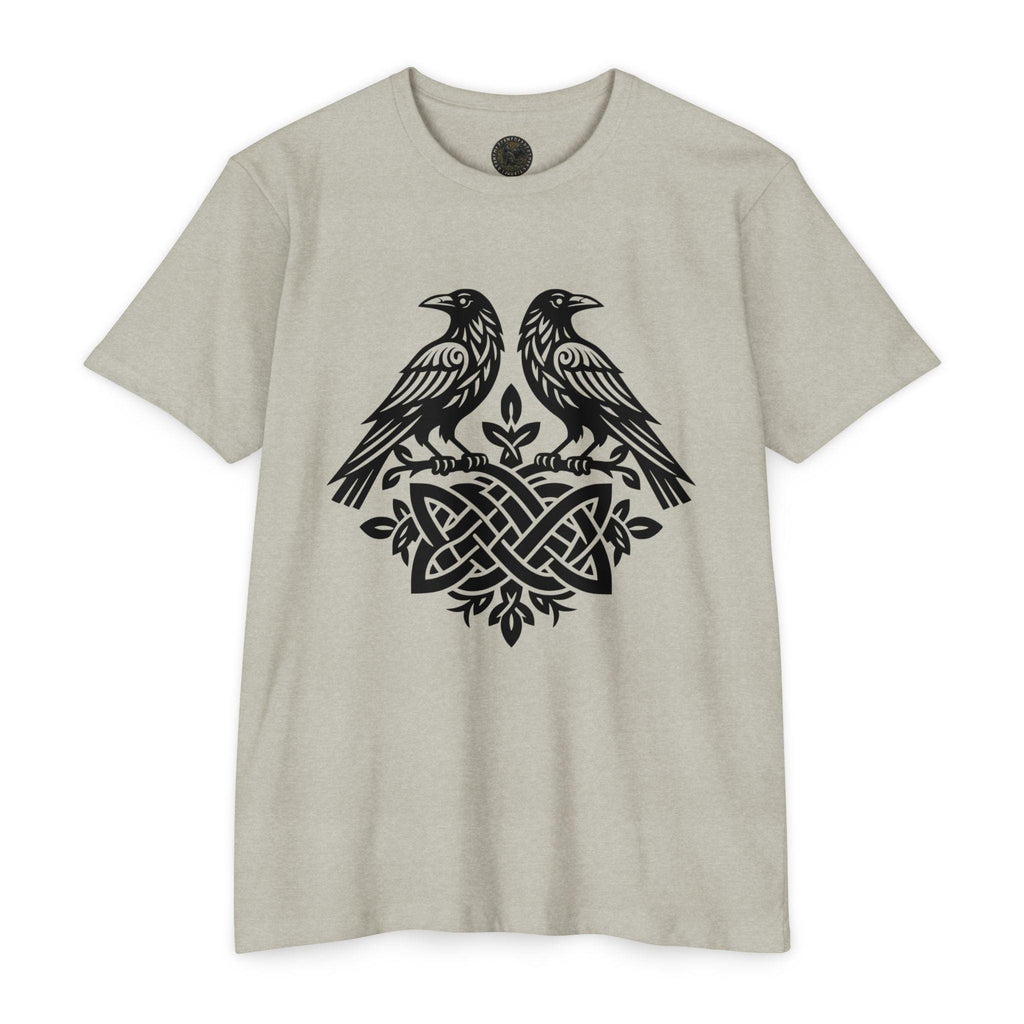 Huginn Muninn Ravens Norse Knotwork Tee, Viking Odin Gift (Cotton Blend)