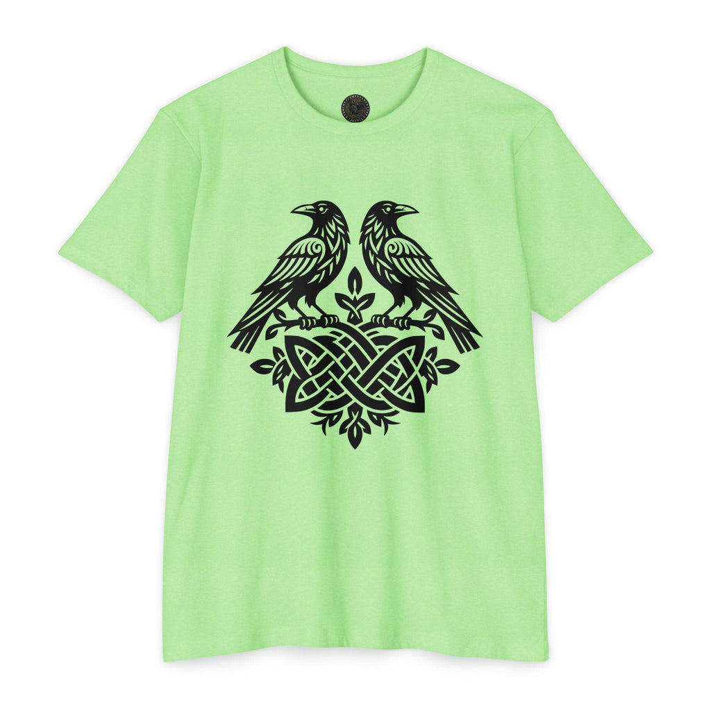 Huginn Muninn Ravens Norse Knotwork Tee, Viking Odin Gift (Cotton Blend)