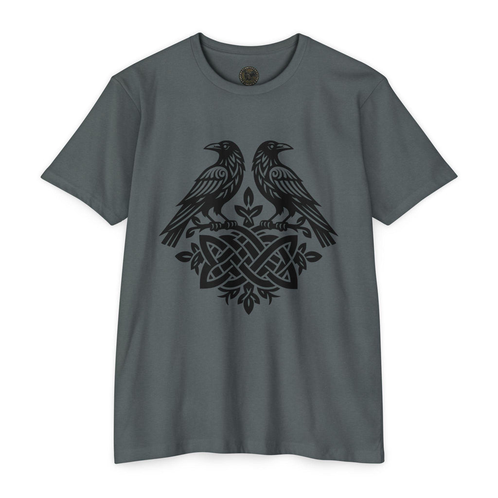 Huginn Muninn Ravens Norse Knotwork Tee, Viking Odin Gift (Cotton Blend)
