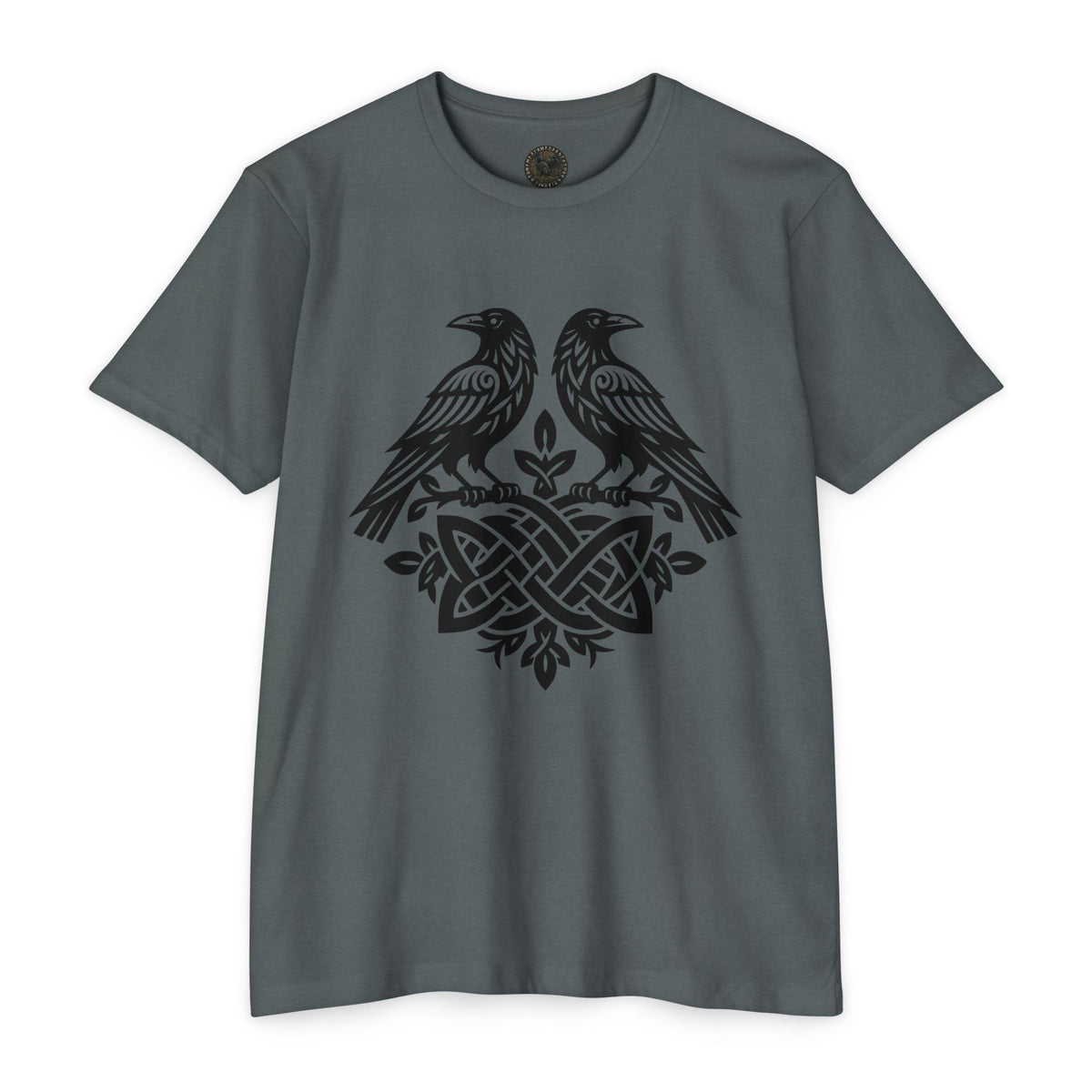 Huginn Muninn Ravens Norse Knotwork Tee, Viking Odin Gift (Cotton Blend)