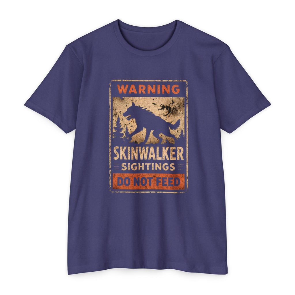 Skinwalker Warning Sign T-Shirt, Cryptid Sighting Tee, Horror Gift for Him
