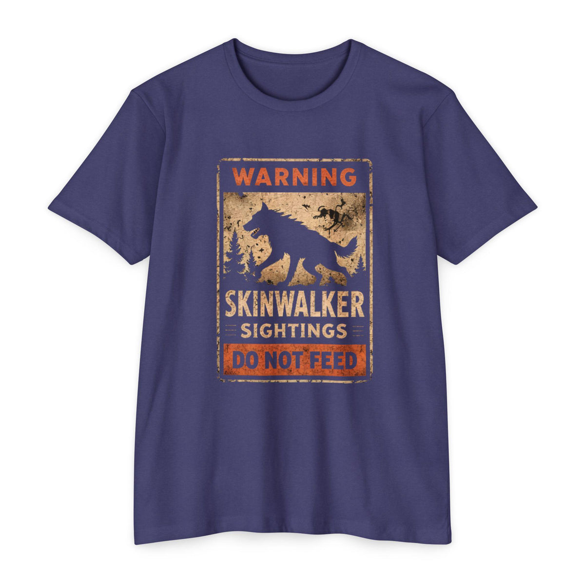 Skinwalker Warning Sign T-Shirt, Cryptid Sighting Tee, Horror Gift for Him