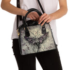 Gothic Death Head Moth Handbag, Vegan Leather Crossbody, Witchy Artwork Accessory